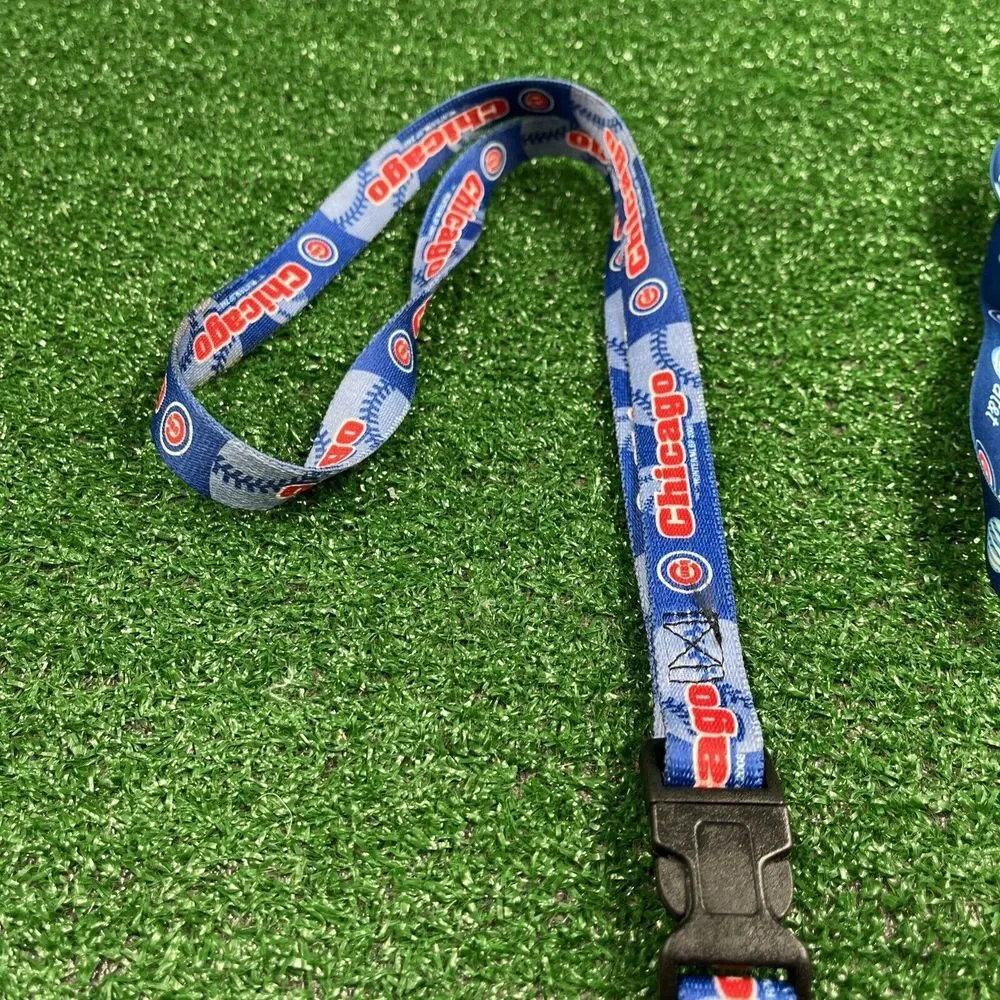 Lot of 2 Chicago Cubs Lanyards: Embroidered‎ Collectors Patch & Logo